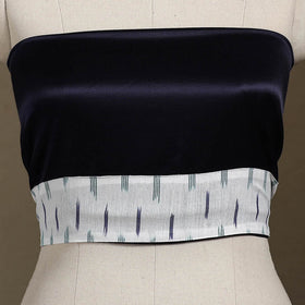 Blue Plain Mashru Silk Blouse Piece 