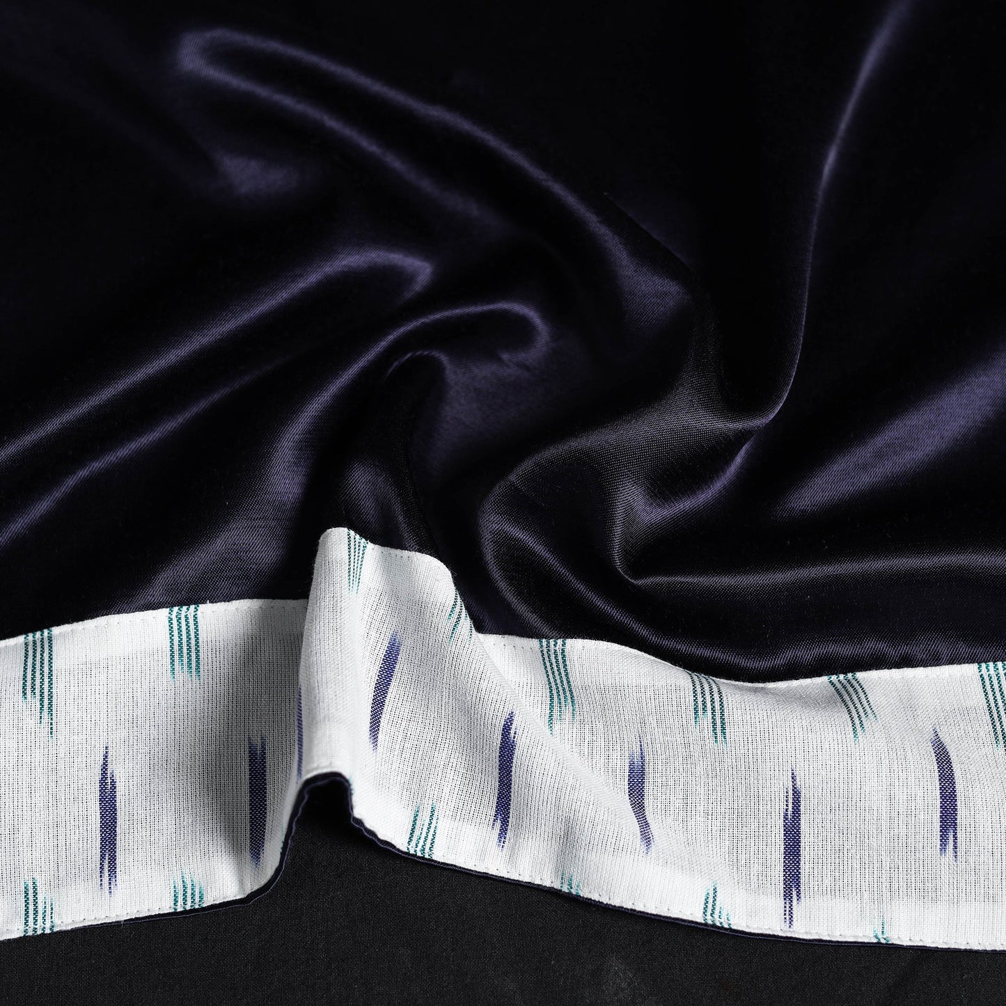 Blue Plain Mashru Silk Blouse Piece 