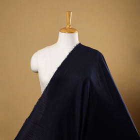 Blue Plain Slub Silk Fabric 