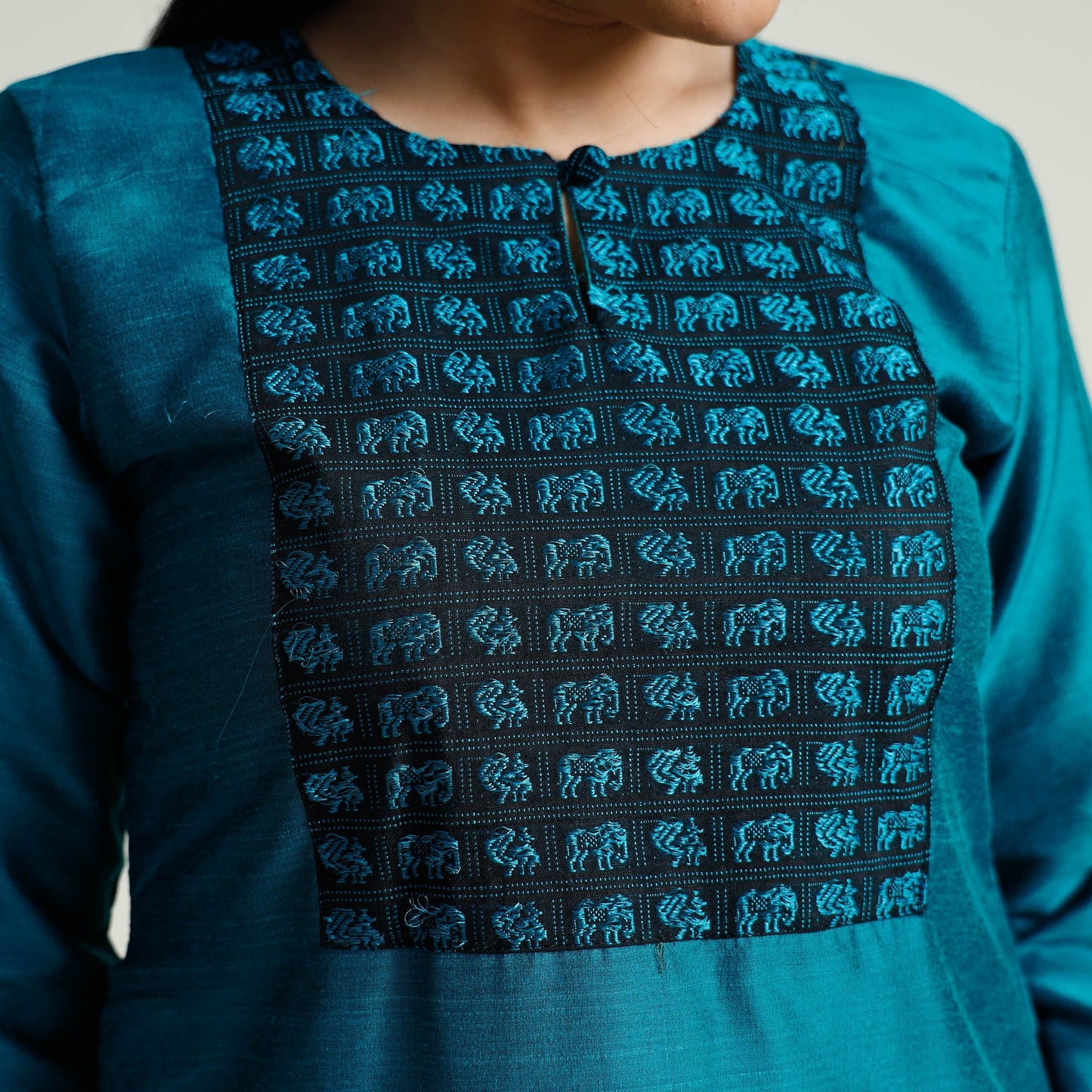  Plain Silk Long Kurta for Women