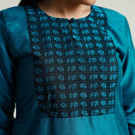  Plain Silk Long Kurta for Women