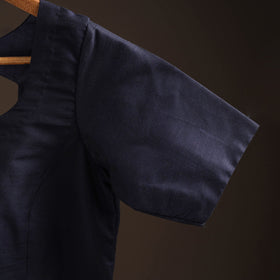 Plain slub silk readymade blouse 11 - handcrafted