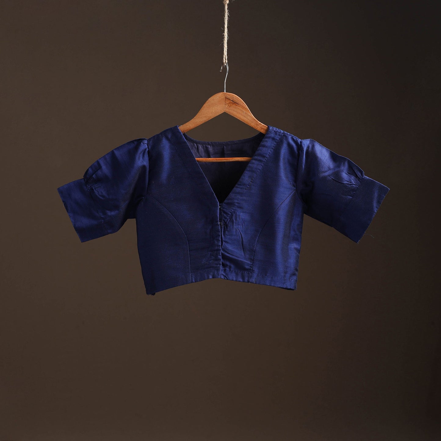 Plain slub silk readymade blouse 16 - handcrafted