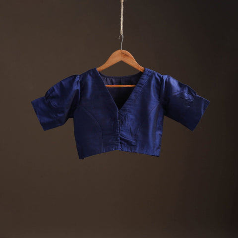 Plain slub silk readymade blouse 16 - handcrafted