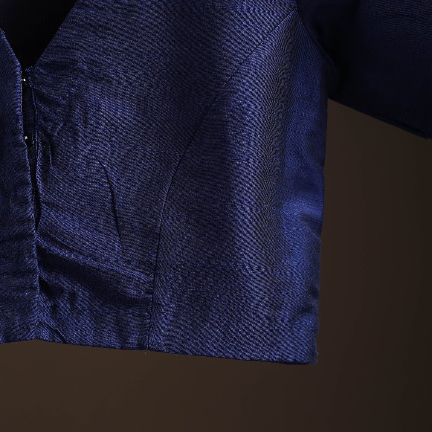 Plain slub silk readymade blouse 16 - handcrafted