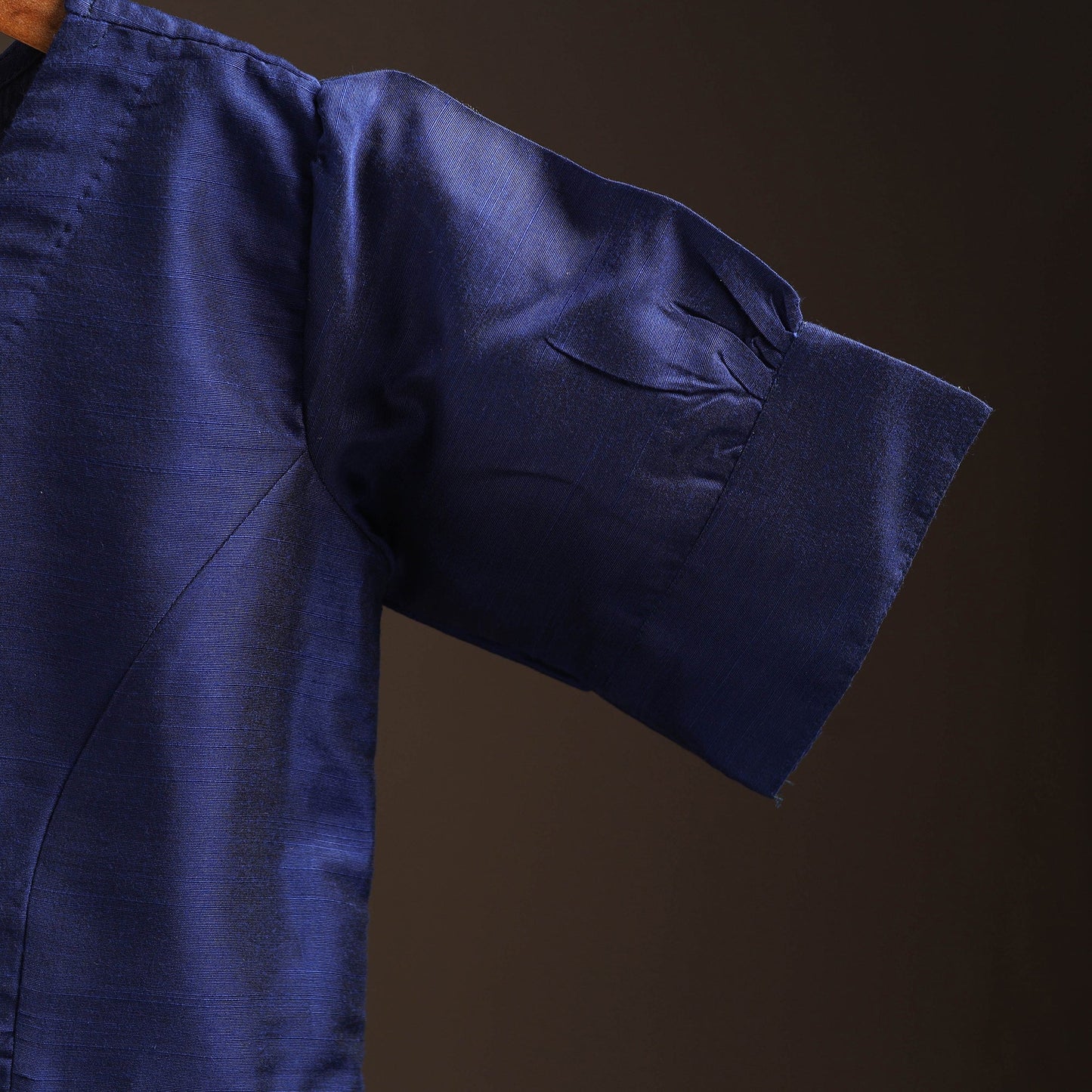 Plain slub silk readymade blouse 16 - handcrafted