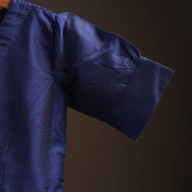 Plain slub silk readymade blouse 16 - handcrafted