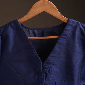 Plain slub silk readymade blouse 16 - handcrafted