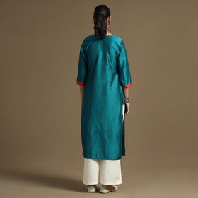 Buy Plain Solid Slub Silk Straight Kurta  Online at iTokri.com