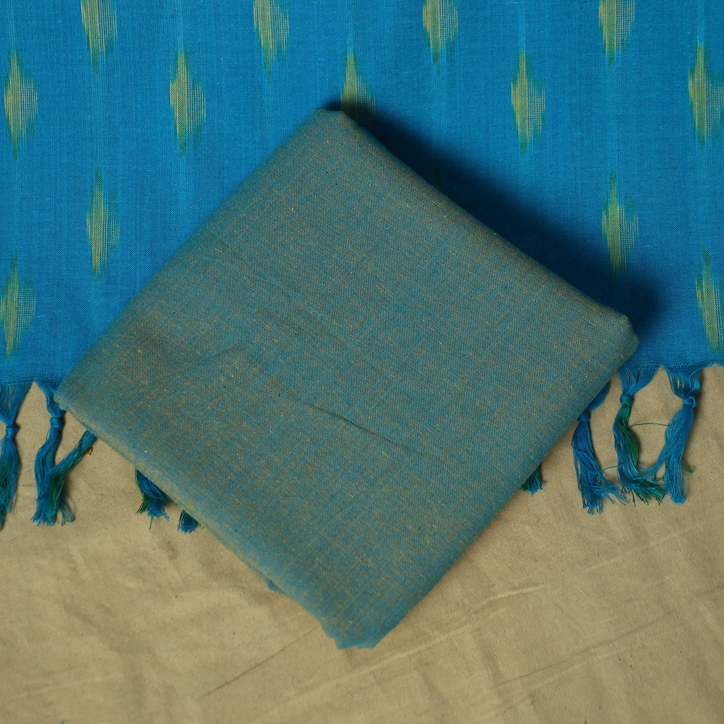 Pochampally ikat 3pc cotton unstitched dress material 19