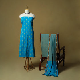 Pochampally ikat 3pc cotton unstitched dress material 19