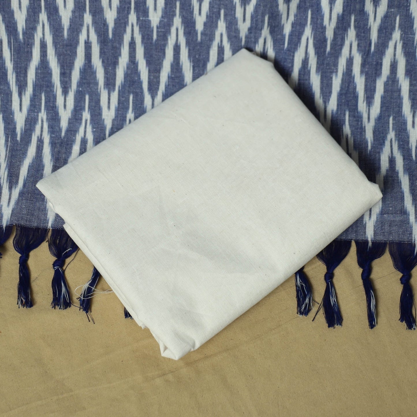 Pochampally ikat 3pc cotton unstitched dress material 51