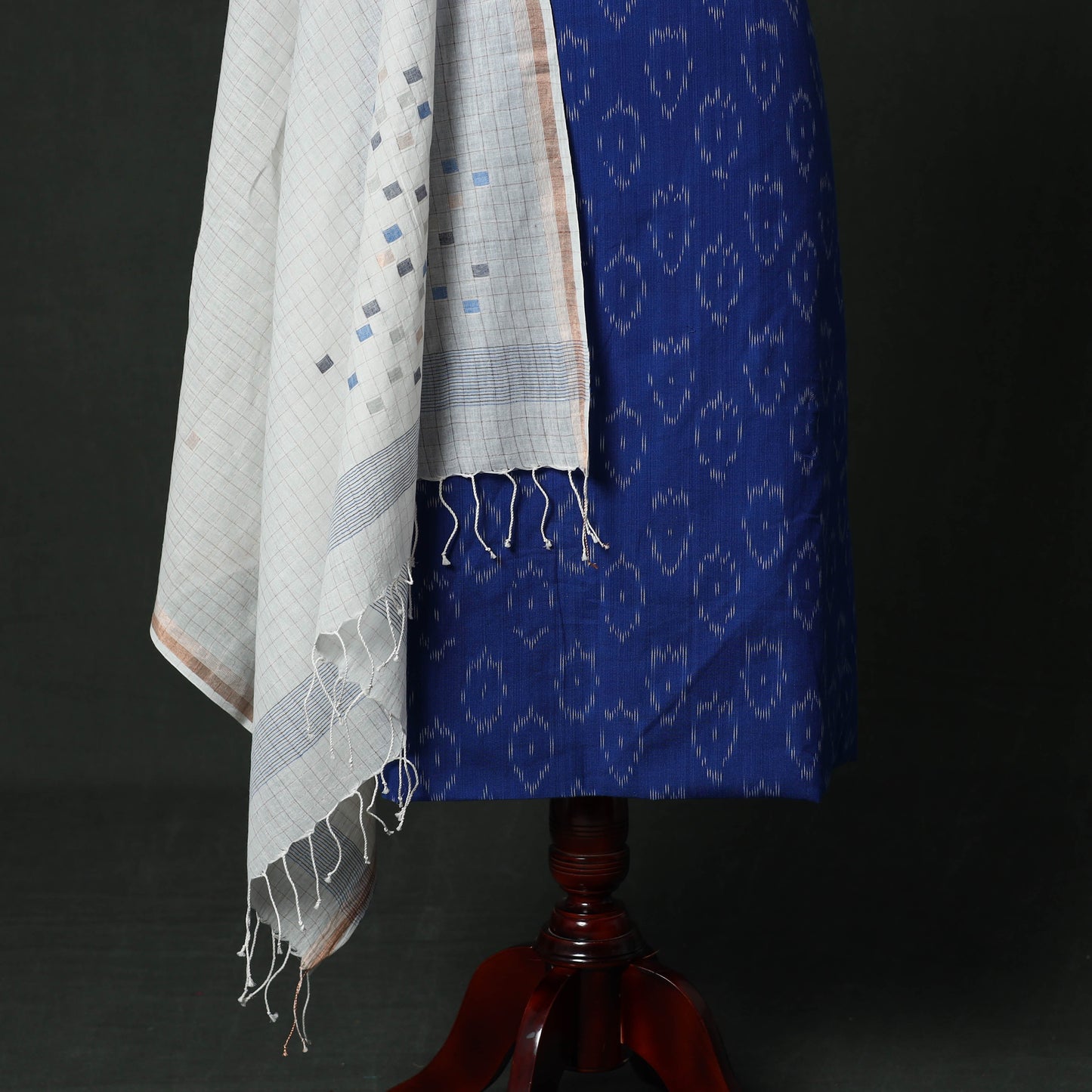 Pochampally ikat cotton 2pc unstitched dress material