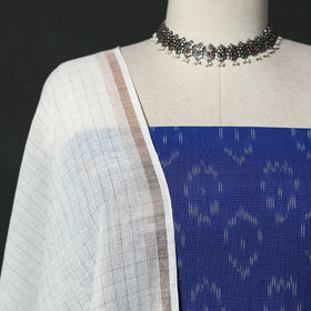 Pochampally ikat cotton 2pc unstitched dress material