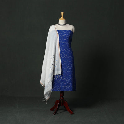 Pochampally ikat cotton 2pc unstitched dress material