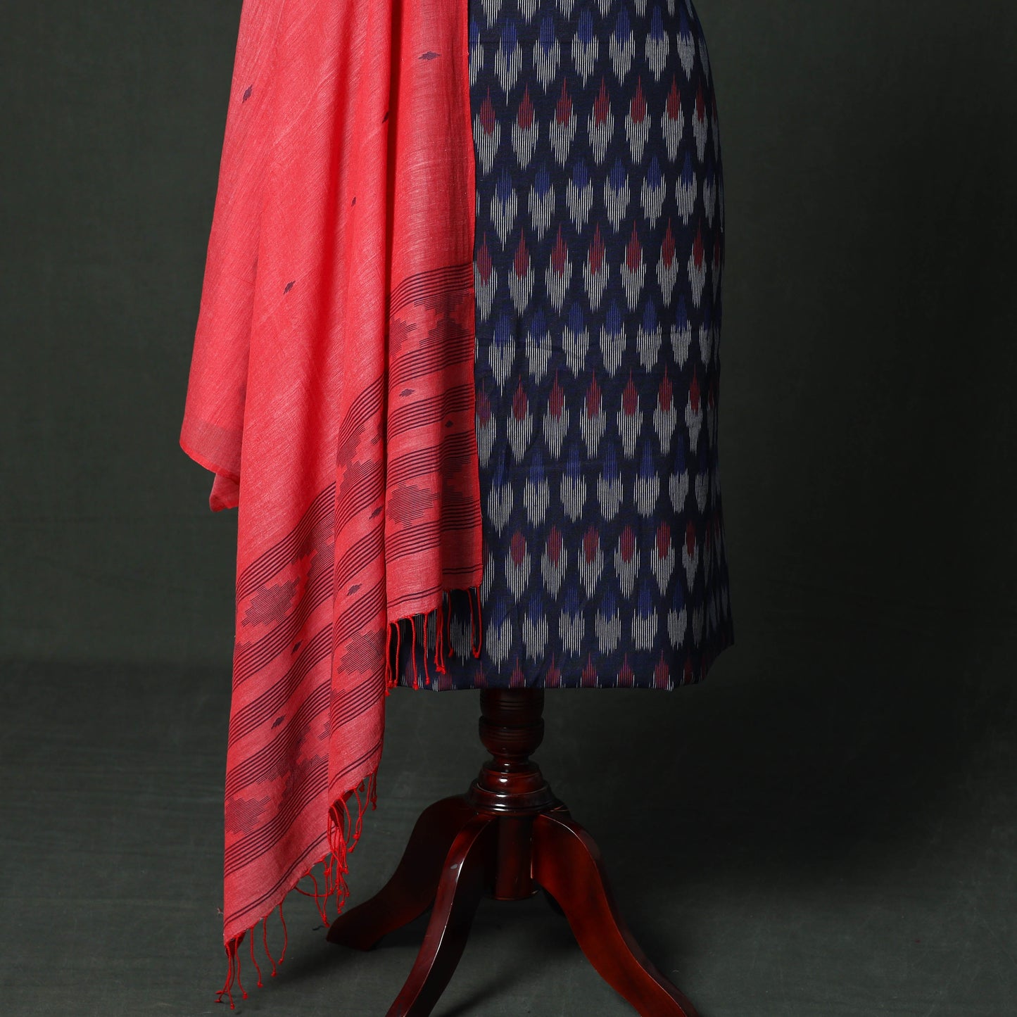 Pochampally ikat cotton 2pc unstitched dress material