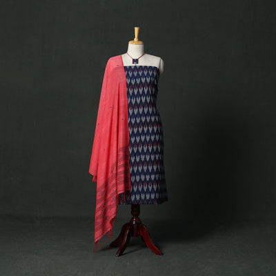 Pochampally ikat cotton 2pc unstitched dress material