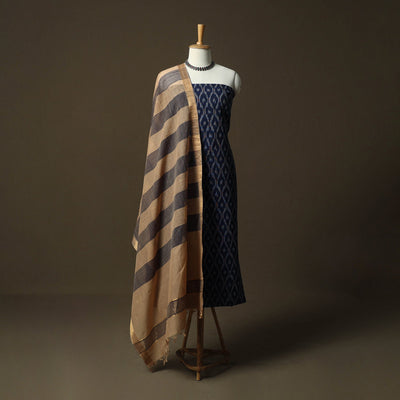 Pochampally ikat cotton 2pc unstitched dress material kurta