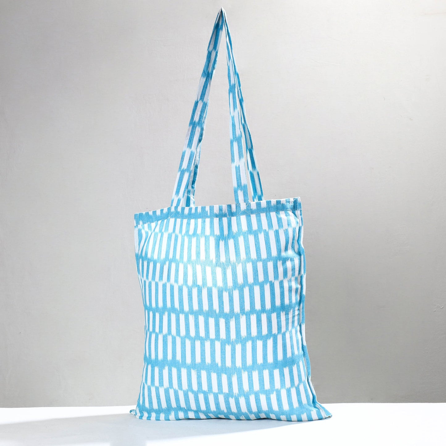 Blue Pochampally Ikat Cotton Fabric Shopping Bag