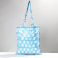 Blue Pochampally Ikat Cotton Fabric Shopping Bag