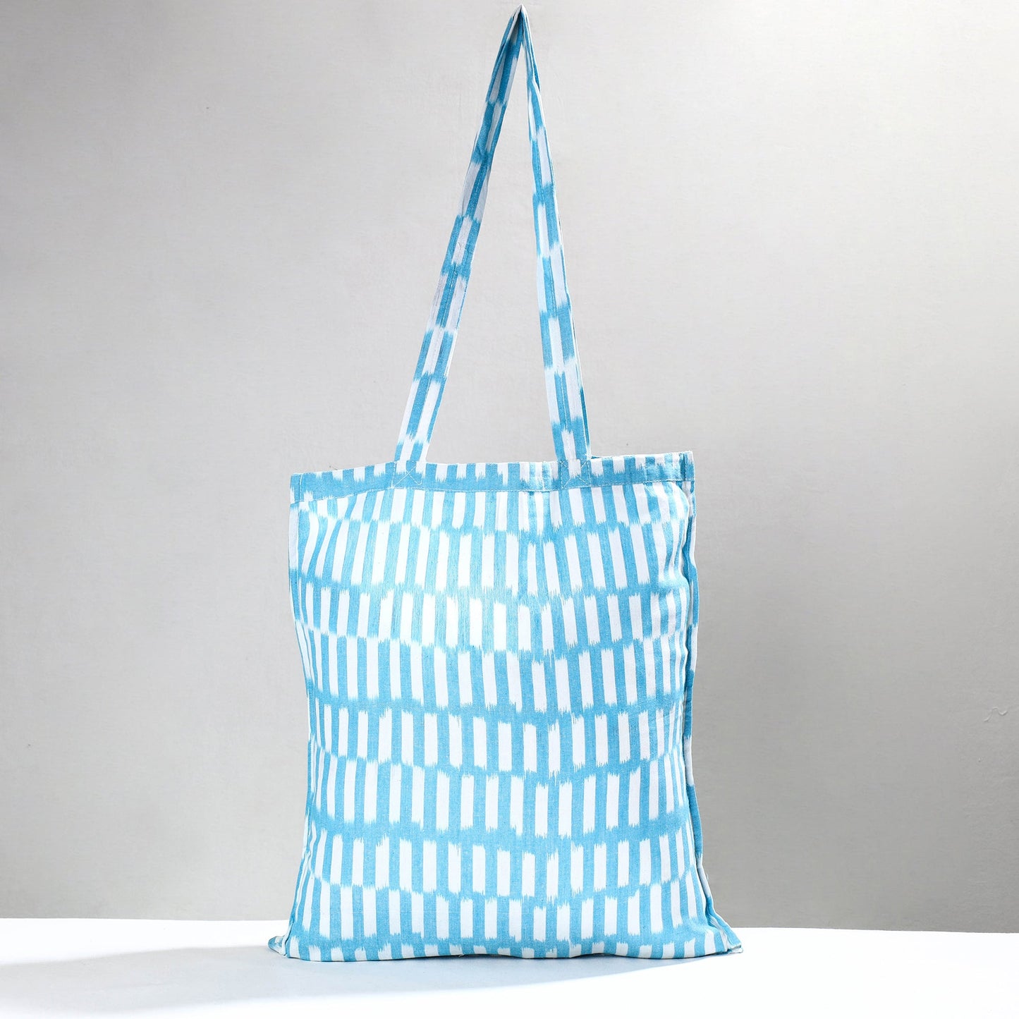 Blue Pochampally Ikat Cotton Fabric Shopping Bag