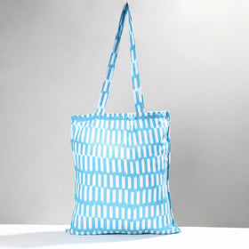 Blue Pochampally Ikat Cotton Fabric Shopping Bag