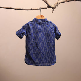 Blue - pochampally ikat cotton kids kurta (6-12 months) 06