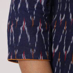 Blue - pochampally ikat cotton kurta with palazzo & dupatta