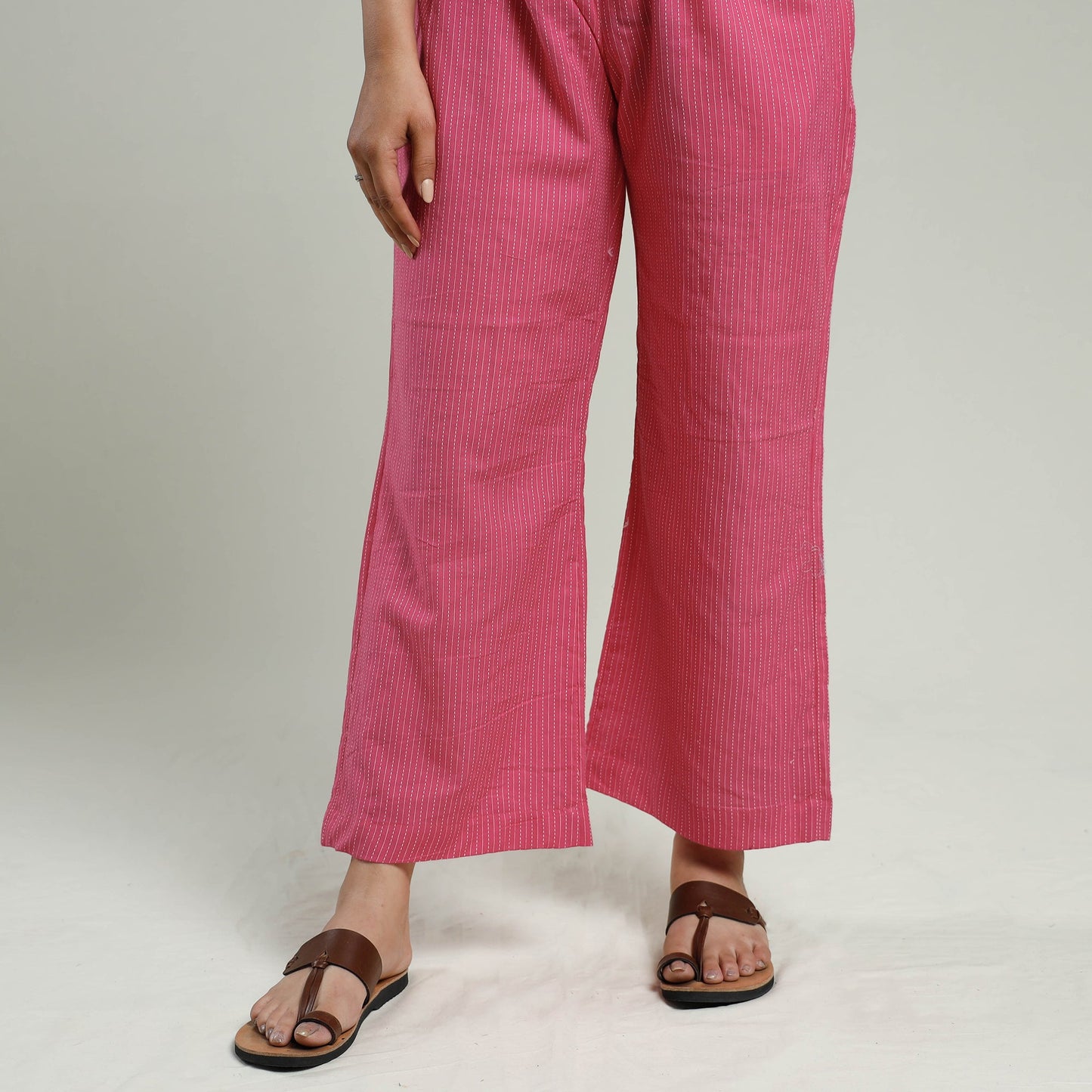 Buy Pochampally Ikat Weave Cotton Kurta with Palazzo & Dupatta Set Online l iTokri.com