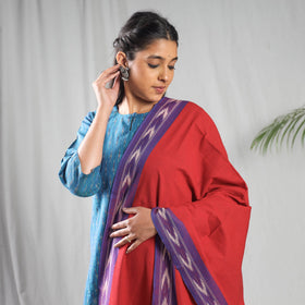Blue - pochampally ikat cotton kurta with palazzo & dupatta