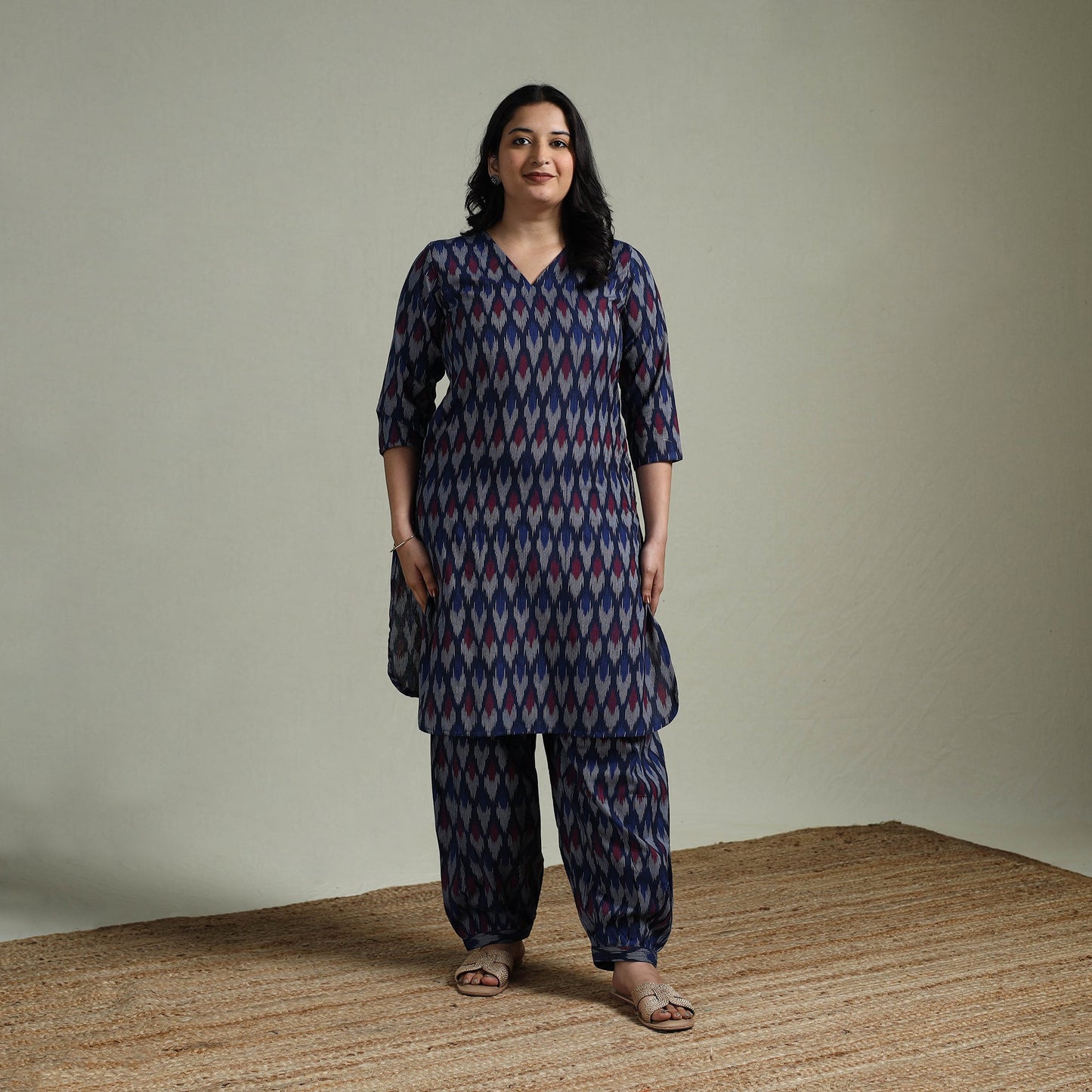 Pochampally ikat cotton co-ord set for women 11