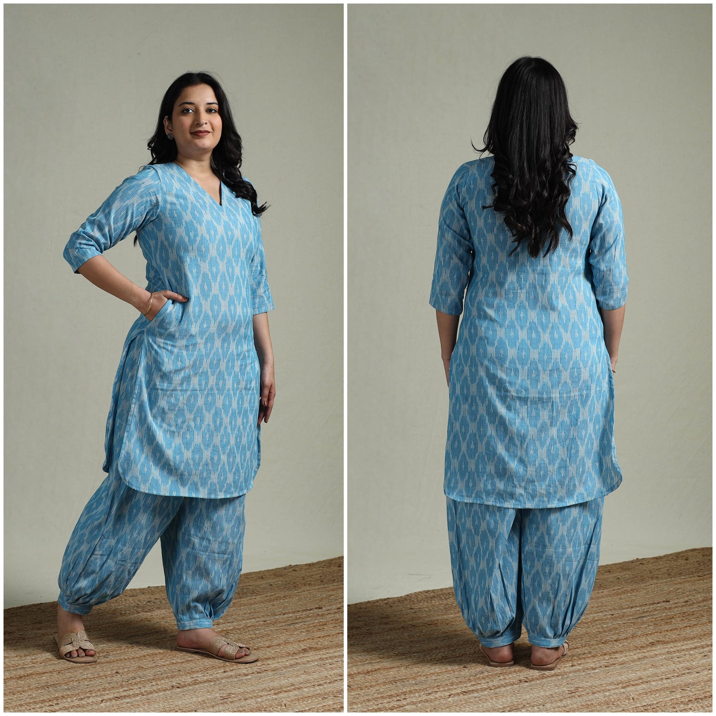 Pochampally ikat cotton co-ord set for women 13