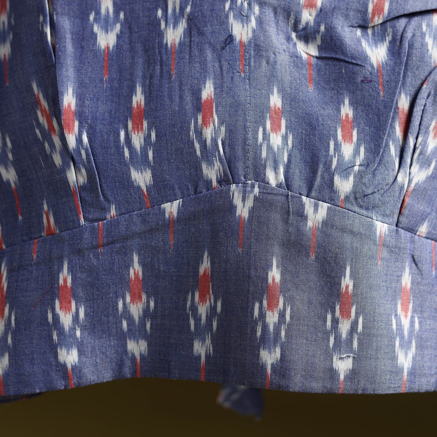 Pochampally ikat cotton readymade blouse 10 - handcrafted