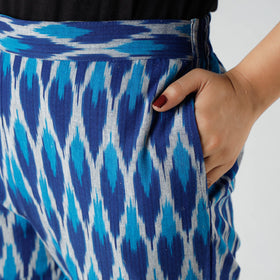 Ikat Tapered Casual Blue Pant for Women by iTokri Casuals
