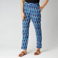 Blue - pochampally ikat cotton tapered casual pant