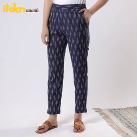 Buy iTokri Casuals - Pochampally Ikat Cotton Tapered Casual Pant for Women Online at iTokri.com