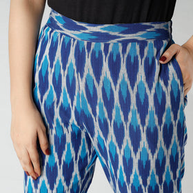 Ikat Tapered Casual Blue Pant for Women by iTokri Casuals