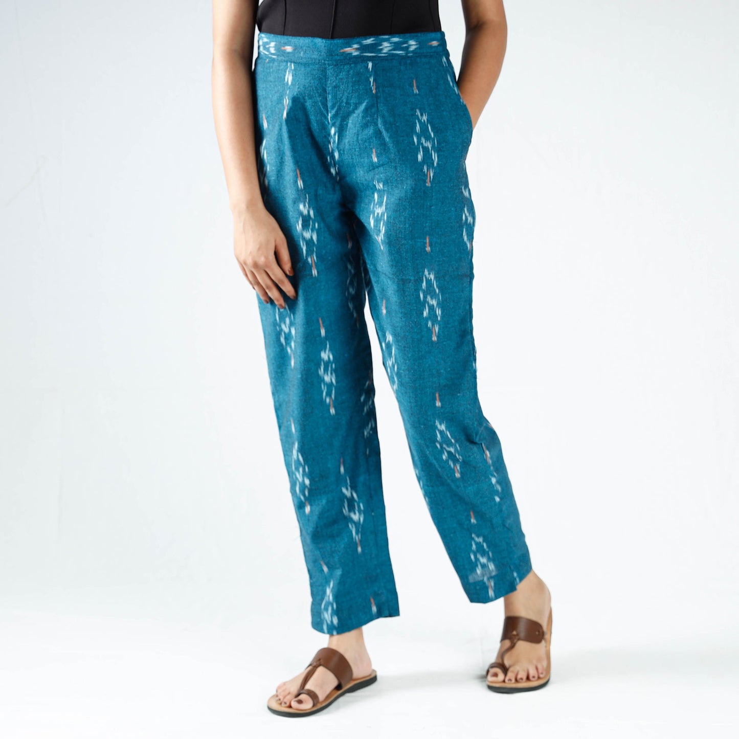 Buy Pochampally Ikat Cotton Tapered Pant for Women Online at iTokri.com