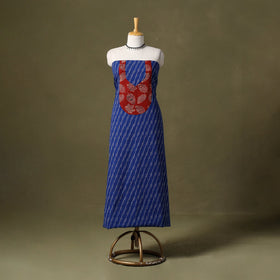 Blue Pochampally Ikat Cotton Unstitched Kurta Material