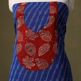 Blue Pochampally Ikat Cotton Unstitched Kurta Material