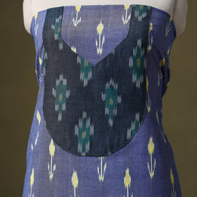 Blue - pochampally ikat cotton unstitched kurta material
