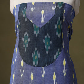 Blue - pochampally ikat cotton unstitched kurta material