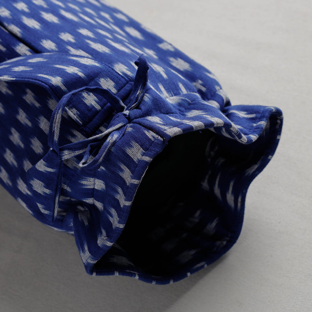 Blue Pochampally Ikat Cotton Yoga Mat Bag 