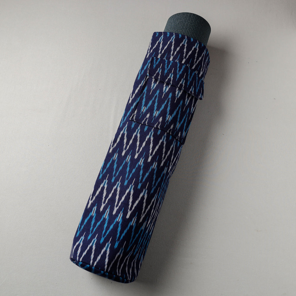 Blue Pochampally Ikat Cotton Yoga Mat Bag 
