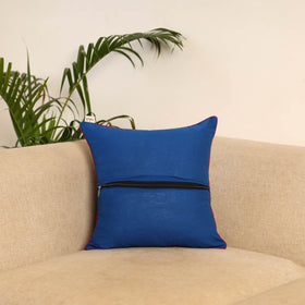 Blue - pochampally ikat cushion cover 05 - handcrafted