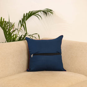 Blue - pochampally ikat cushion cover 09 - handcrafted