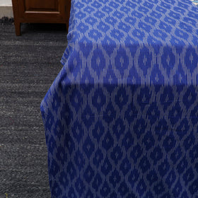Blue Pochampally Ikat with Kalamkari Patch Cotton Bedsheet Set