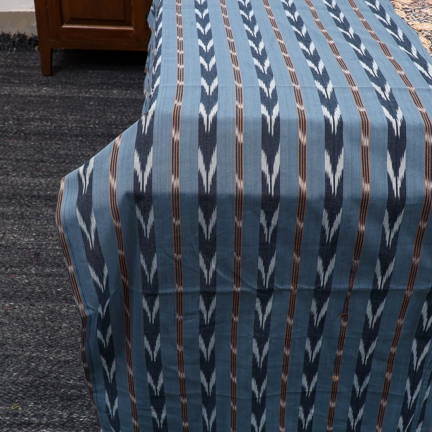 Pochampally Ikat with Kalamkari Patch Cotton Bedsheet Set