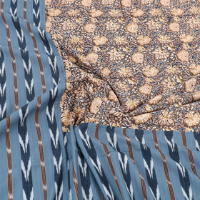 Pochampally Ikat with Kalamkari Patch Cotton Bedsheet Set