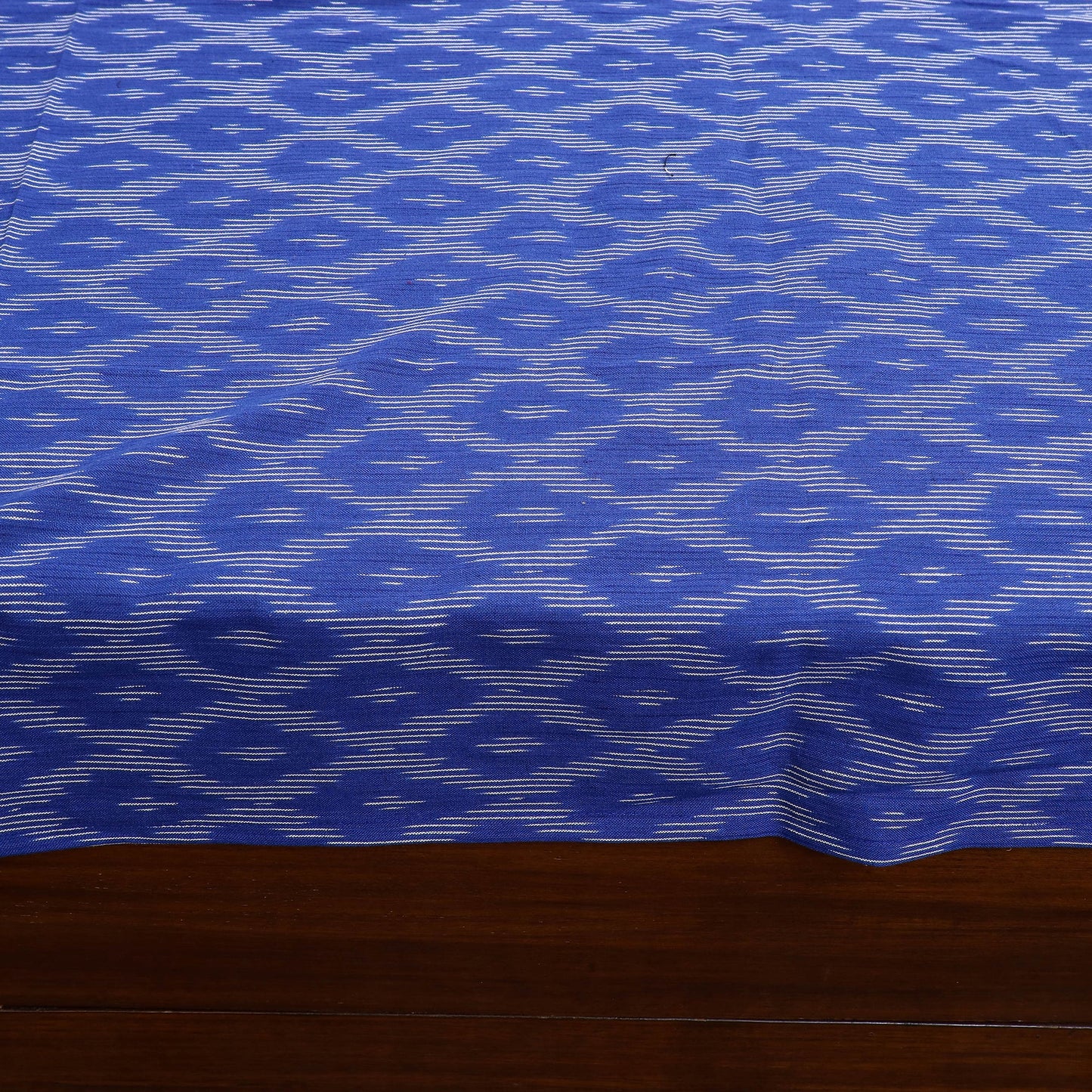 Blue - pochampally ikat with kalamkari patch cotton